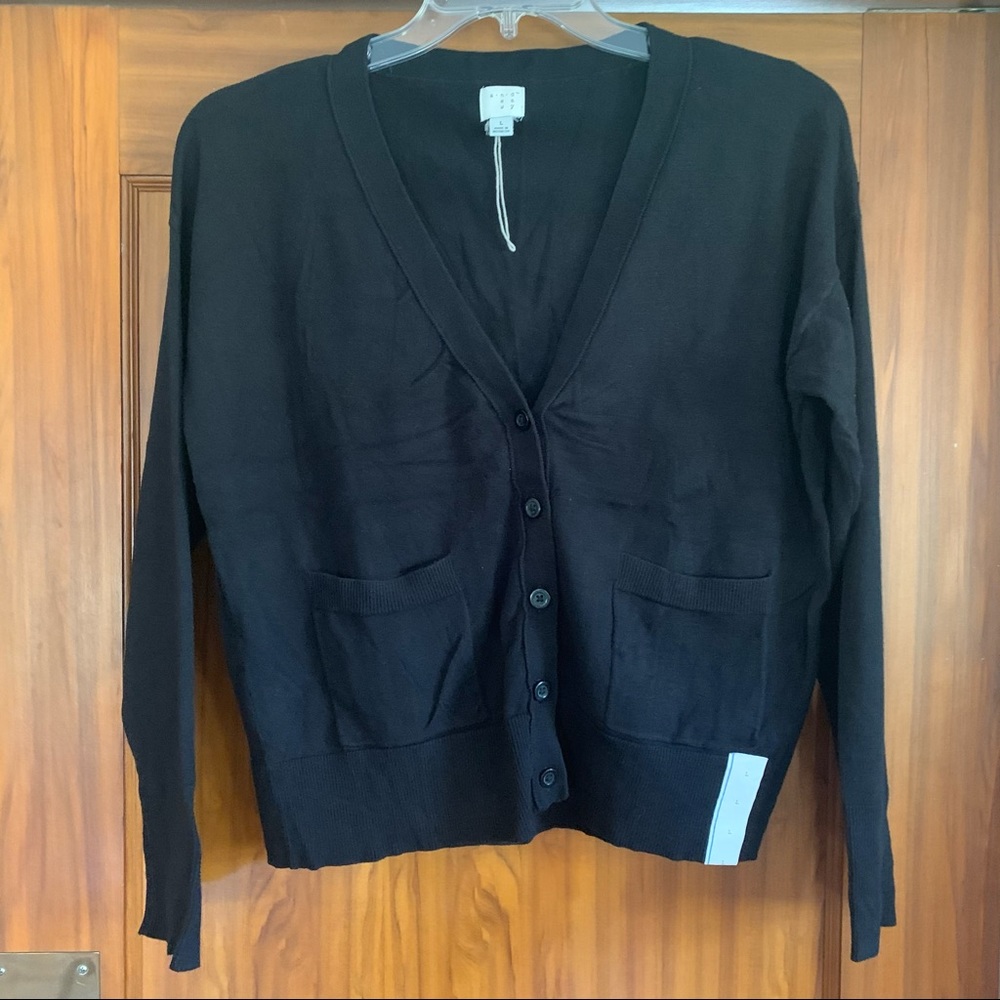Black Cardigan Sweater